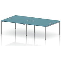 Impulse Bench B2B 4 Person 1400 Silver Frame Office Bench Desk Dark Teal