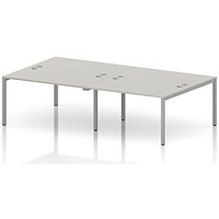 Impulse Bench B2B 4 Person 1400 Silver Frame Office Bench Desk Dove Grey