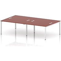 Impulse Bench B2B 4 Person 1400 White Frame Office Bench Desk Brick Red