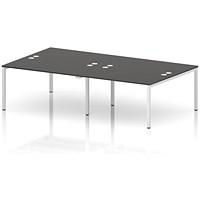 Impulse Bench B2B 4 Person 1400 White Frame Office Bench Desk Carbon Grey