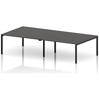 Impulse Bench B2B 4 Person 1600 Black Frame Office Bench Desk Carbon Grey