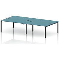 Impulse Bench B2B 4 Person 1600 Black Frame Office Bench Desk Dark Teal