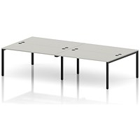 Impulse Bench B2B 4 Person 1600 Black Frame Office Bench Desk Dove Grey