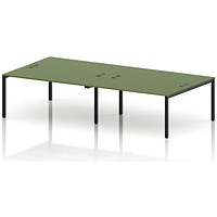 Impulse Bench B2B 4 Person 1600 Black Frame Office Bench Desk Moss Green