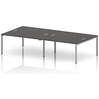 Impulse Bench B2B 4 Person 1600 Silver Frame Office Bench Desk Carbon Grey