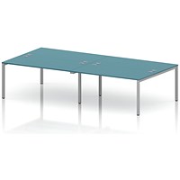 Impulse Bench B2B 4 Person 1600 Silver Frame Office Bench Desk Dark Teal