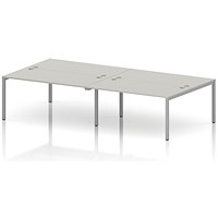 Impulse Bench B2B 4 Person 1600 Silver Frame Office Bench Desk Dove Grey