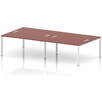 Impulse Bench B2B 4 Person 1600 White Frame Office Bench Desk Brick Red