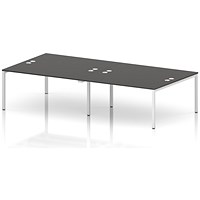 Impulse Bench B2B 4 Person 1600 White Frame Office Bench Desk Carbon Grey