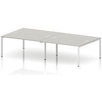 Impulse Bench B2B 4 Person 1600 White Frame Office Bench Desk Dove Grey
