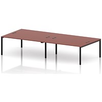 Impulse Bench B2B 4 Person 1800 Black Frame Office Bench Desk Brick Red