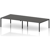 Impulse Bench B2B 4 Person 1800 Black Frame Office Bench Desk Carbon Grey