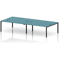 Impulse Bench B2B 4 Person 1800 Black Frame Office Bench Desk Dark Teal