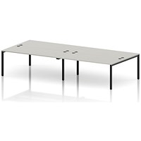 Impulse Bench B2B 4 Person 1800 Black Frame Office Bench Desk Dove Grey
