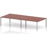 Impulse Bench B2B 4 Person 1800 Silver Frame Office Bench Desk Brick Red