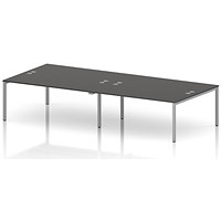 Impulse Bench B2B 4 Person 1800 Silver Frame Office Bench Desk Carbon Grey