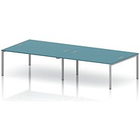 Impulse Bench B2B 4 Person 1800 Silver Frame Office Bench Desk Dark Teal
