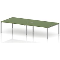 Impulse Bench B2B 4 Person 1800 Silver Frame Office Bench Desk Moss Green