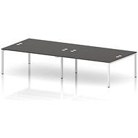 Impulse Bench B2B 4 Person 1800 White Frame Office Bench Desk Carbon Grey