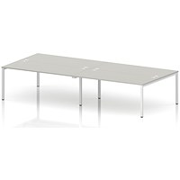 Impulse Bench B2B 4 Person 1800 White Frame Office Bench Desk Dove Grey