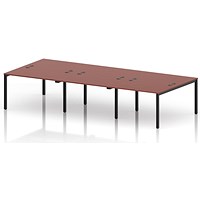 Impulse Bench B2B 6 Person 1200 Black Frame Office Bench Desk Brick Red