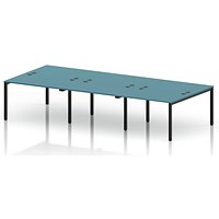 Impulse Bench B2B 6 Person 1200 Black Frame Office Bench Desk Dark Teal