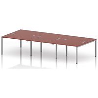 Impulse Bench B2B 6 Person 1200 Silver Frame Office Bench Desk Brick Red