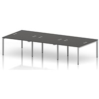 Impulse Bench B2B 6 Person 1200 Silver Frame Office Bench Desk Carbon Grey