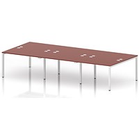 Impulse Bench B2B 6 Person 1200 White Frame Office Bench Desk Brick Red