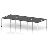 Impulse Bench B2B 6 Person 1200 White Frame Office Bench Desk Carbon Grey