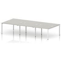 Impulse Bench B2B 6 Person 1200 White Frame Office Bench Desk Dove Grey