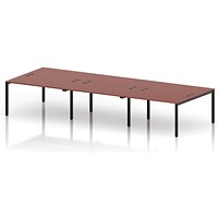 Impulse Bench B2B 6 Person 1400 Black Frame Office Bench Desk Brick Red