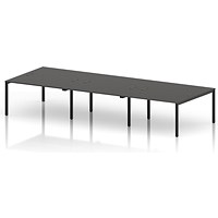 Impulse Bench B2B 6 Person 1400 Black Frame Office Bench Desk Carbon Grey
