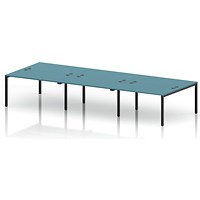 Impulse Bench B2B 6 Person 1400 Black Frame Office Bench Desk Dark Teal