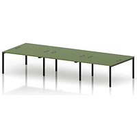 Impulse Bench B2B 6 Person 1400 Black Frame Office Bench Desk Moss Green