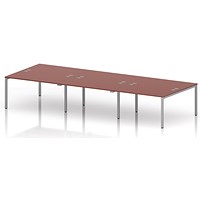 Impulse Bench B2B 6 Person 1400 Silver Frame Office Bench Desk Brick Red