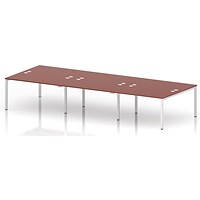 Impulse Bench B2B 6 Person 1400 White Frame Office Bench Desk Brick Red