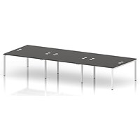 Impulse Bench B2B 6 Person 1400 White Frame Office Bench Desk Carbon Grey