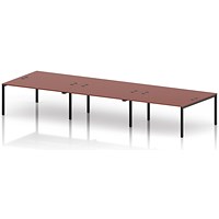 Impulse Bench B2B 6 Person 1600 Black Frame Office Bench Desk Brick Red