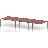 Impulse Bench B2B 6 Person 1600 Silver Frame Office Bench Desk Brick Red