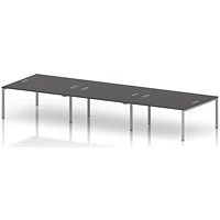 Impulse Bench B2B 6 Person 1600 Silver Frame Office Bench Desk Carbon Grey