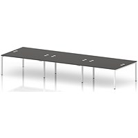 Impulse Bench B2B 6 Person 1600 White Frame Office Bench Desk Carbon Grey