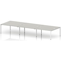 Impulse Bench B2B 6 Person 1600 White Frame Office Bench Desk Dove Grey