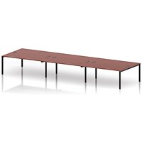 Impulse Bench B2B 6 Person 1800 Black Frame Office Bench Desk Brick Red