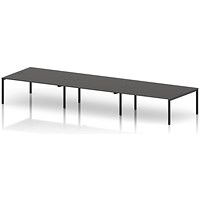 Impulse Bench B2B 6 Person 1800 Black Frame Office Bench Desk Carbon Grey