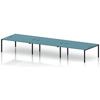 Impulse Bench B2B 6 Person 1800 Black Frame Office Bench Desk Dark Teal