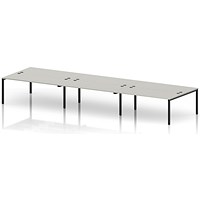 Impulse Bench B2B 6 Person 1800 Black Frame Office Bench Desk Dove Grey