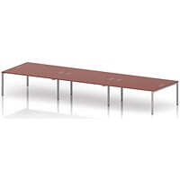 Impulse Bench B2B 6 Person 1800 Silver Frame Office Bench Desk Brick Red