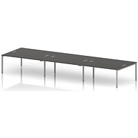 Impulse Bench B2B 6 Person 1800 Silver Frame Office Bench Desk Carbon Grey