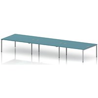 Impulse Bench B2B 6 Person 1800 Silver Frame Office Bench Desk Dark Teal